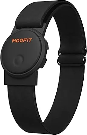 moofit HW401 Brazalete Monitor de Frecuencia Cardíaca Bluetooth Ant+, IP67 Impermeable Rechargeable Heart Rate Monitor Bracelet Compatible con con Wahoo, Strava, Elite HRV