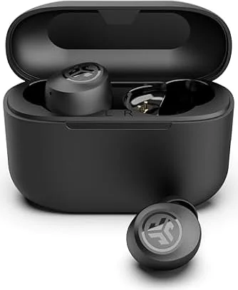 JLab Go Air Pop+ Auriculares Inalámbricos Bluetooth - 35h, Negro Medianoche | Wireless Earbuds con Caja de Carga, Audífonos Bluetooth con Micrófono, Dual Connect, App
