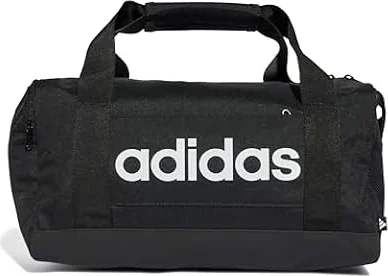 adidas Unisex Adulto Essentials Linear Duffel Bag Duffel Bag, Black/Black/White, XS
