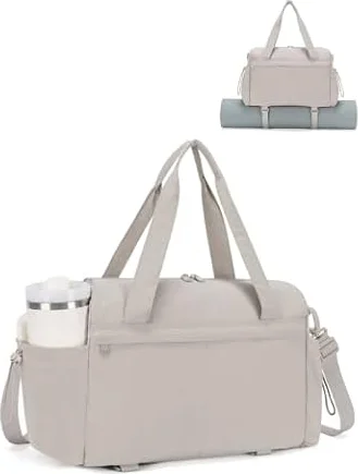 Bolsa Deporte Mujer Pequeña con Portaesterilla y Compartimento Húmedo,Camel | Bolsa Esterilla Yoga, Bolsillo para Botella de Agua, Correa de Hombro Ajustable, Bolsa Gimnasio para Gym Pilates Viaje