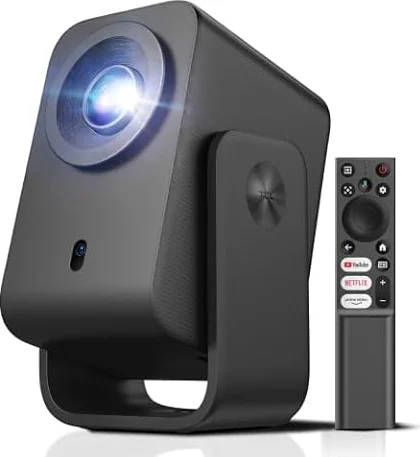 TCL C1 Proyector Portatil 4K Compatible, [GoogleTV/Netflix/APV Intégrées] Mini Proyector Full HD, Auto Focus y 6D Keystone, Dolby 8W, WiFi, Bluetooth, Ajustable a 285° para Cine en Casa, Habitacion