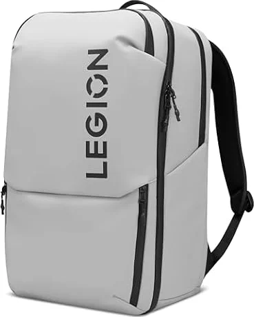 Lenovo - Mochila Gaming Legion 17" GB800 (Resistente al Agua, Capacidad Hasta 21 litros, Apertura de 180°, Bolsillos Para Ordenador, Tablet, Botellas de Agua, Correas Ergonómicas) - Color Gris Claro
