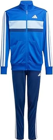 adidas Unisex niños Seasonal Essentials Tiberio 3 Stripes Tricot Track Suit, Royal Blue/White/Glow Blue, 15-16 Years