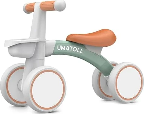 Umatoll Correpasillos Bebé 1 Año, Bici Sin Pedales, Regalo Niños 1-2 Años | Juguete Bici Bebé con Cesta, Asiento Ajustable, Triciclo Niño Niña 12-24 Meses, Regalo de Primer Cumpleaños
