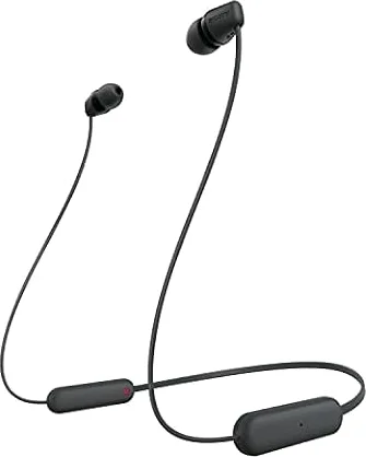Sony WI-C100 Auriculares Inalámbricos - Hasta 25 Horas de Duración de la Batería, Micrófono Incorporado para Llamadas, Compatible con Asistentes de Voz, Conectividad Bluetooth Fiable, Negro