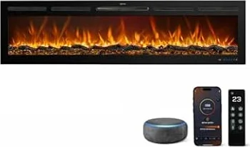 Mystflame Galaxy Pro Chimenea Eléctrica WiFi 152cm, Alexa, 750/1500W