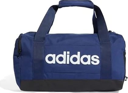 adidas Unisex Adulto Essentials Linear Duffel Bag Duffel Bag, Dark Blue/White, XS