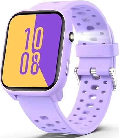 MgaoLo Reloj inteligente para niños de 1.85 pulgadas, rastreador de fitness con monitor de sueño de frecuencia cardíaca, más de 100 modos deportivos, 12 juegos de rompecabezas, rastreador de actividad