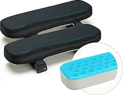 LargeLeaf Reposabrazos de Silla Cojines de Gel de Refrigeración Almohada de Codo Alivio de presión Silla de Oficina reposabrazos de Silla de Juego con Espuma de Memoria de Forma