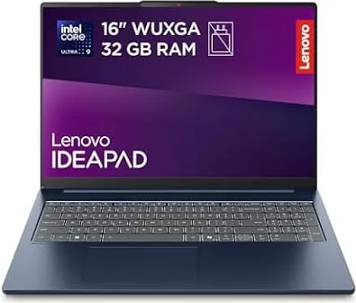 Lenovo IdeaPad Slim 5 Gen 10 – Ordenador Portátil 16" WUXGA (Intel Core Ultra 9 185H, 32 GB RAM, 1 TB SSD, Wi-Fi 6, USB-C, Windows 11 Home) Teclado QWERTY Español - Azul Cósmico