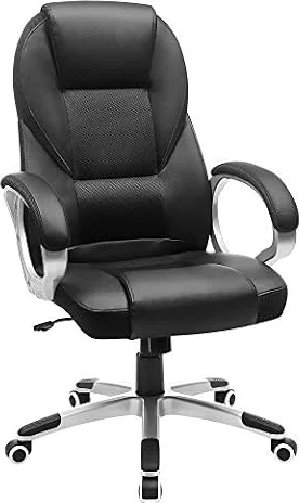 SONGMICS Silla de Escritorio Ergonómica Silla de Oficina Altura Ajustable | Altura Ajustable, 70 x 70 x (112-122) cm, Negro Tinta, OBG22B