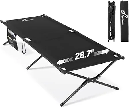 Sportneer Cama de campo plegable 199 * 73cm, cama de camping versión actualizada, cama plegable XXL para acampada senderismo al aire libre, viajes, playa, jardín al aire libre