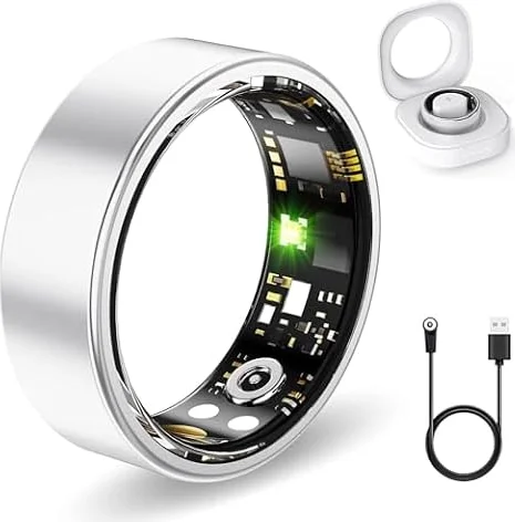 Anillos de salud para mujeres y hombres, rastreador de fitness con frecuencia cardíaca, oxígeno en sangre, presión arterial, rastreador de sueño, rastreador de pasos, sin tarifa de suscripción