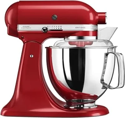 KitchenAid Artisan Robot de Cocina 4,7L con accesorios Rojo imperial | De masa madre a merengues con 5 accesorios y batidor de borde flexible; icónico diseño en metal duradero