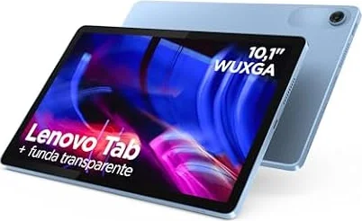 Lenovo Tab – Tablet 10.1" WUXGA (MediaTek Helio G85, 4GB RAM, 64 GB, 60 Hz, 2 Altavoces, Wi-Fi 5, Bluetooth 5.3, Android 14) Azul Polar – Incluye Case Transparente