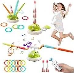 Fuera Juguetes Niños, Salto Musical, Toss Ring Game Toys, Cohete Lanzador | 3 en 1 Deportes y Juguetes al Aire Libre para Las Edades 3 4 5 6 7 8 9 10 11 Juegos Jardin para Niños