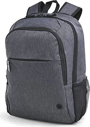 HP Prelude Pro Recycled Mochila para portátil 15.6 pulgadas (Poliéster Reciclado, Bolsillos Internos Abiertos, Resistente al Agua, Cremallera), Gris