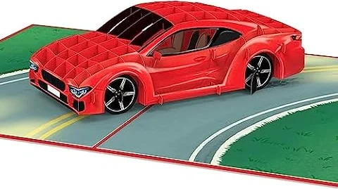 papercrush® Tarjeta desplegable de coche deportivo – Tarjeta de cumpleaños 3D con coche para hombre, amigo y niños, regalo de dinero o cupón para licencia de conducir, tarjeta de felicitación para 18
