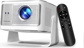 [Android 14 Integrado] Mini Proyector 4K Soporte, Proyector Portátil 1080P | WiFi 6 Bluetooth 5.4, 600ANSI, Enfoque Automático, 6D Corrección Trapezoidal, Rotación 180° Cine en Casa Magcubic HY350MAX