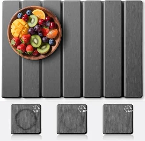 Escurreplatos - Escurreplatos Diatomita Absorción Rápida y Secado Rápido Alfombrilla Diatomita Piedra Diatomita y Alfombra Escurridor de Platos Fregadero de Cocina (Gris Oscuro, 40 x 30cm)