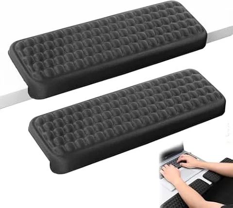 Reposamuñecas Teclado en Forma de L, 2 Cojines Ergonómicos Reposamuñecas, Antideslizante Espuma Viscoelástica - El Borde del Escritorio Soporte Cómodo Antebrazo para Juegos de Oficina y Escritorios