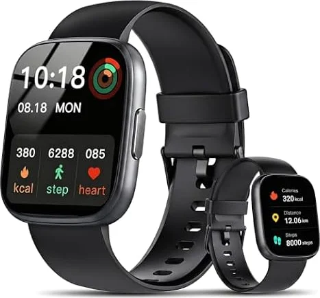 Poounur Reloj inteligente para hombre y mujer, 1,95 pulgadas, HD, con llamada Bluetooth, 110 modos de deporte, reloj de fitness, rastreador de fitness con IP68 resistente al agua