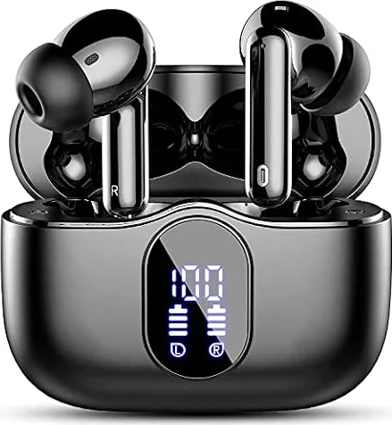 Auriculares Inalámbricos Bluetooth, Auriculares Bluetooth 5.3, HiFi Estéreo | Reducción de Ruido, HD Micrófono, Pantalla LED, 13 mm Controlador dinámico, IP7 Impermeable 36H Cascos Inalambricos