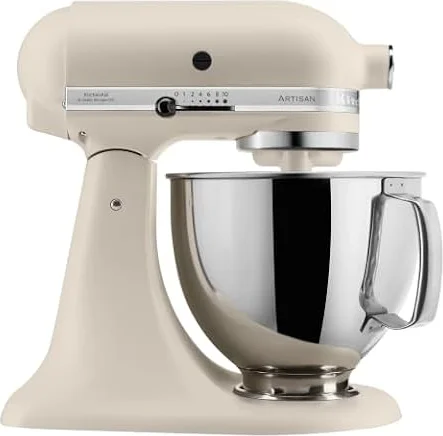 KitchenAid Artisan Robot de Cocina Amasadora 4,7L Leche merengada | Amasa pan, mezcla bizcochos y monta nata; diseño icónico con cuerpo de metal fundido hecho para durar generaciones