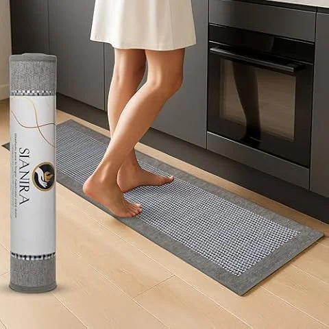 Sianira Alfombra Cocina Lavable Antideslizante (44x150cm) Alfombras Cocina | Antideslizante, resistente a las manchas, fácil de lavar en lavadora y absorbente, ideal para pasillo.