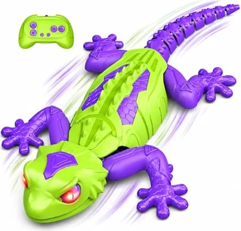 Gecko Trepador de Paredes Teledirigido, Juguete Regalo Niños de 3-8 Años | Lagartija RC 360°, Ojos LED, Recargable, Movimiento Realista, Juguete Regalo para Niños Niña de 3-8 Años Juegos
