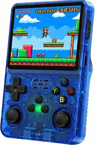 Consola Retro Portatil con 41.000 Juegos - Versión 2026- Mini Consola Arcade - Juegos de PS1, PSP, N64, NDS, SuperN, GameB, GBA, NeoG, etc. - Pantall HD 3.5' 640 * 480 - Rechace Imitaciones (Azul)