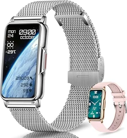 Reloj Inteligente Hombre Mujer, 126+Deportes Smartwatch HD de 1,47" con Notificaciones Bluetooth, Podómetro, Monitor de Sueño, Monitor de Frecuencia Cardíaca, SpO2, Impermeable IP68 para Android/iOS