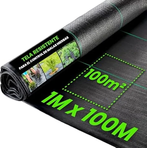 Green Thumbz Malla Antihierbas (1 m x 100 m) - Tela Antihierbas Plegable Transpirable, Protege el Huerto de Maleza - 100 gsm Color Negro