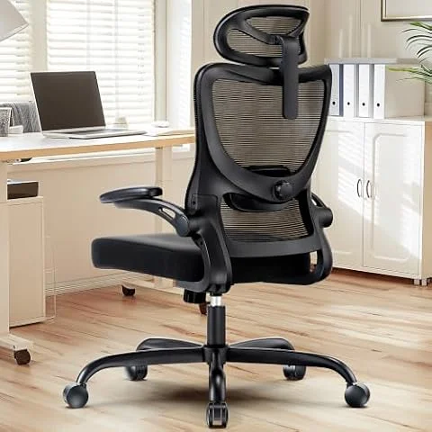 HUANUO Silla de Oficina Ergonómica, Silla Escritorio de Respaldo Alto con Soport Lumb Ajustable y Reposacab, Silla de Juego Cómoda con Reposabr 3D, Silla Ergonomica Escritorio, Carg Máx 136kg