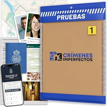 Crímenes Imperfectos, Caso 1: El Crimen de Los Álamos. Juegos de Mesa Adulto, Caso Policial para Resolver Misterio en Casa, Escape Room Juego de Mesa Resuelve el Crimen como Detective.