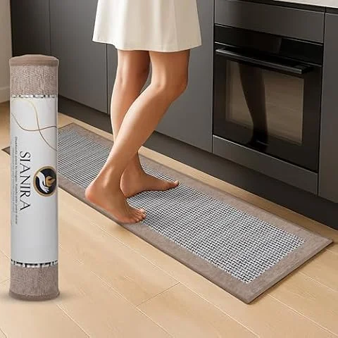 Sianira Alfombra Cocina Lavable Antideslizante (44x150cm) Alfombras Cocina | Antideslizante, resistente a las manchas, fácil de lavar en lavadora y absorbente, ideal para pasillo.