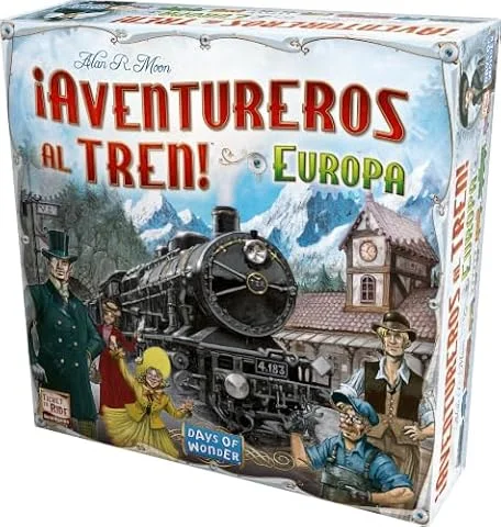 Asmodee ¡Aventureros al Tren! Europa Juego de Mesa | Embárcate en una Aventura ferroviaria por Toda Europa, A Partir de 8 Años, De 2 a 5 Jugadores, De 30 a 60 Minutos, Español