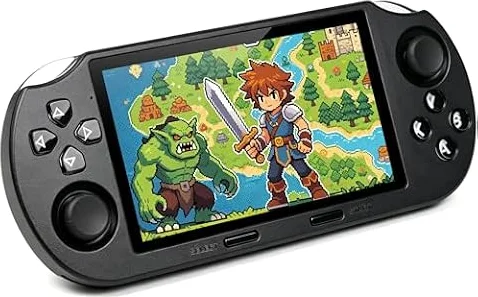 KUAINIAO SF3000 con 14 emuladores, más de 20,000 Juegos, 64GB | Consola de juegos vintage, 4.5 pulgadas, doble joystick, mini consola de juegos portátil, soporte de video, audio, negro